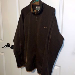 Mens DRAKE WATERFOWL SYSTEM Full Zip Sweater Fleece Jacket Brown Size XL